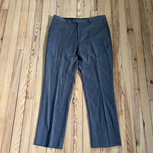 Banana Republic Marzotto 110 Wool Mens Blue Grey Micro Pattern Dress Pants Slack